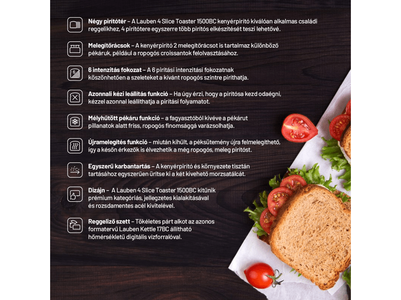 Lauben 1500BC 4 szeletes kenyérpirító