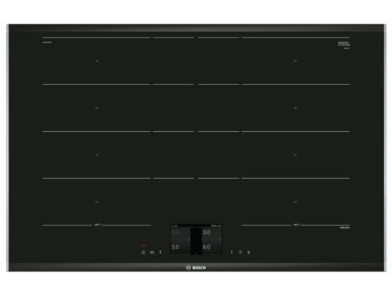 Bosch HRG7784B1 Beépíthető sütő + Bosch PXY875KW1E Beépíthető Indukciós főzőlap + Bosch DWK98PR60 Fali páraelszívó