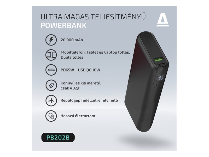 Avax PB202B Vitality Type-C Powerbank, 20000 mAh