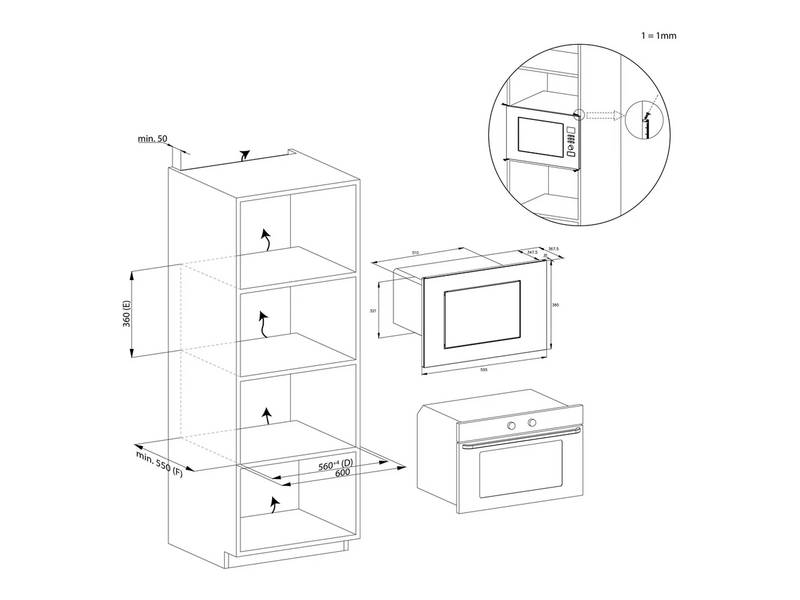 Candy CA38FL7N25WXB Ugradbena mikrovalna pećnica