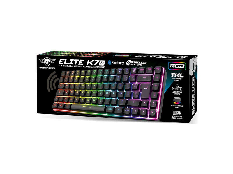 Spirit of Gamer ELITE K70 Gaming Billentyűzet, fekete
