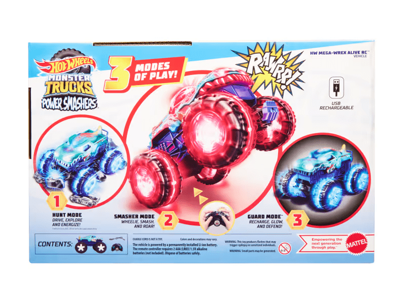 Hot Wheels Monster Trucks 1:15 Mega-Wrex távirányítós autó (JBD90)