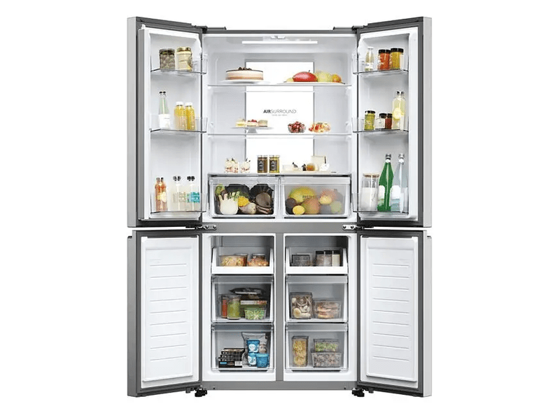 Négyajtós hűtő,D,467(311+156) liter,inox