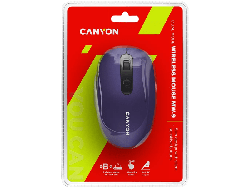Canyon MW-9 Vezeték nélküli egér, Lila (CNS-CMSW09V)