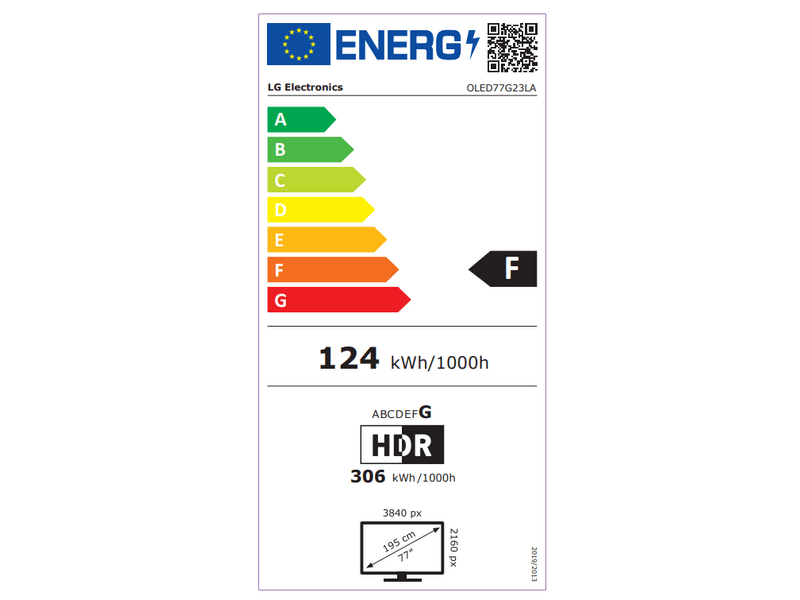 LG OLED77G23LA OLED evo 77'' G2 4K TV HDR Smart Gallery Edition TV