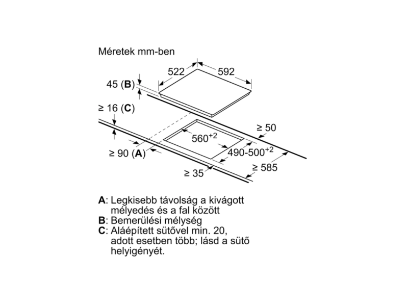 Bosch HQA272BB3 + Bosch PKF631BB2E + Bosch DWK65DK60 beépíthető szett