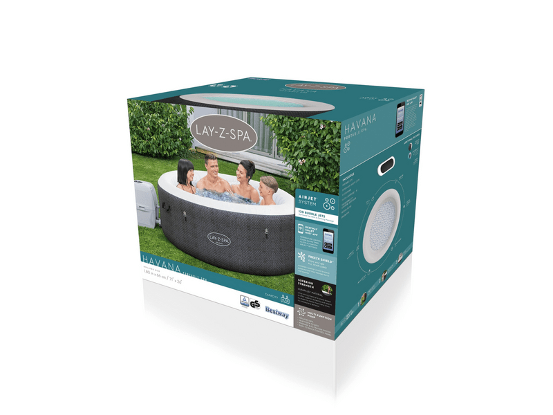 Bestway Lay-Z-Spa Havana Airjet Felfújható jacuzzi, 180 x 66 cm (60035)