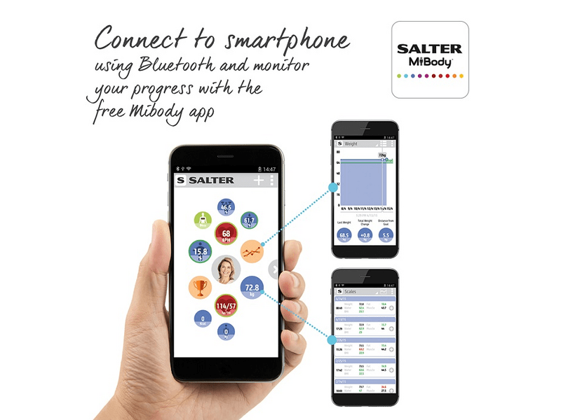 Salter 9192WH MiBody Bluetooth Testelemző mérleg