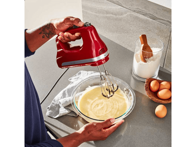 KitchenAid 5KHM6118EER 6-sebességes szilikonos kézi mixer, piros