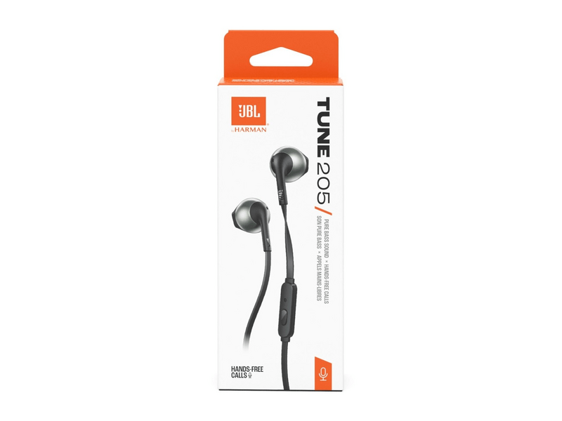 JBL Tune 205 fülhallgató, fekete (T205BLKE)