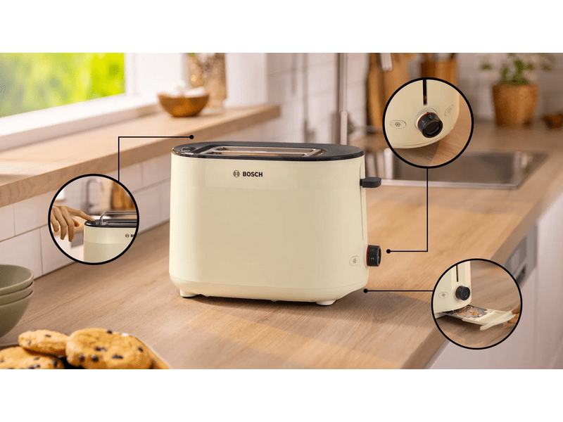 Bosch MyMoment Kompakt kenyérpirító, Bézs (TAT2M127)