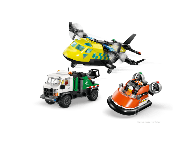 LEGO® City Repülőgép, emelőkosaras kocsi és légpárnás jármű remix (60505)