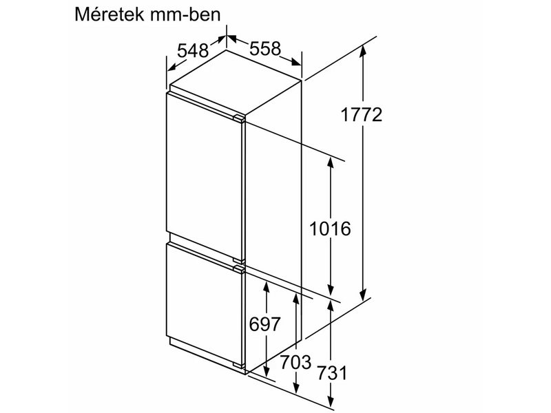 Bosch KIN86ADB0 Serie 6 Beépíthető kombinált hűtőszekrény