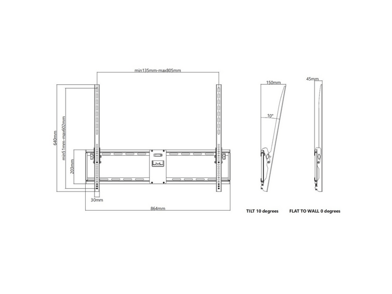 Multibrackets Univerzális fali konzol, 55
