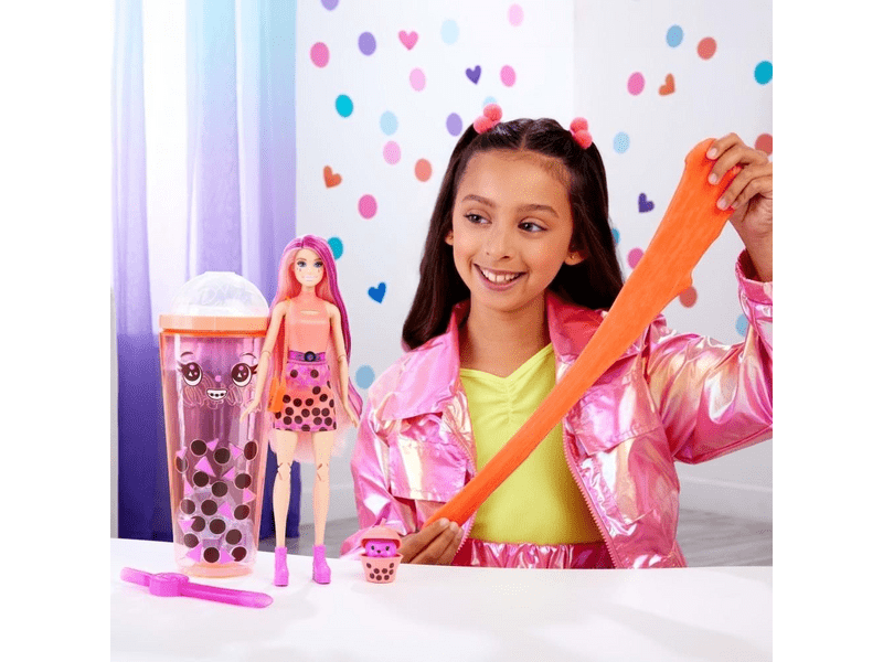 Barbie: Slime Reveal Bubi-Buli baba - narancssárga (HTJ22)