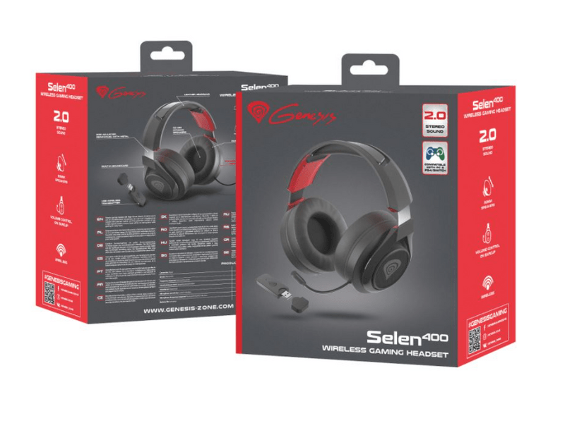 Genesis Selen 400 Gaming Headset, Fekete/Piros