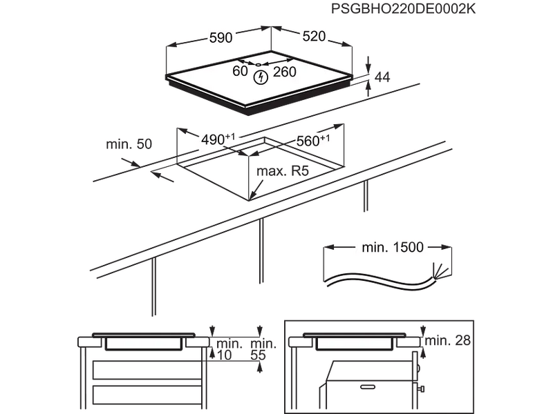 Electrolux EIT60433CT Indukciós főzőlap, SaphirMatt® SE