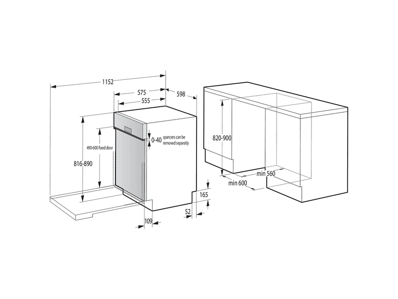 Gorenje GI672B90X Beépíthető mosogatógép