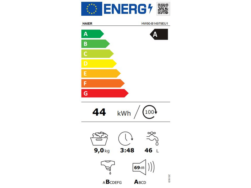 Haier HW90-B14979EU1 Elöltöltős mosógép