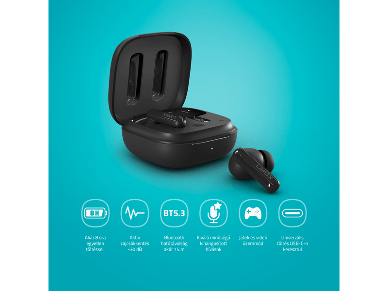 LAMAX Clips1 Plus Black TWS fülhallgató, fekete