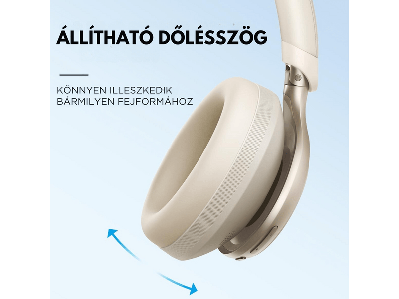 Anker Soundcore Space One Bluetooth fejhallgató, krémszínű (A3035G21)