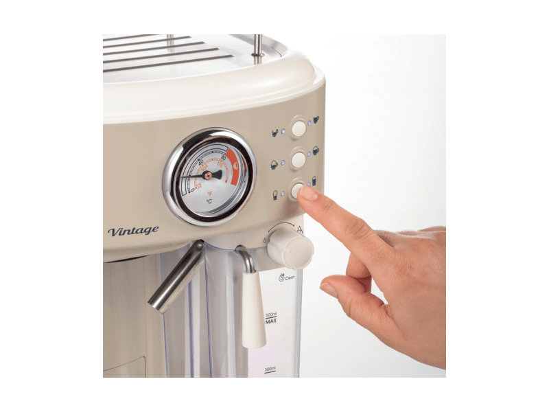 Ariete 1383 Vintage kávéfőző tejhabosítóval (bézs)