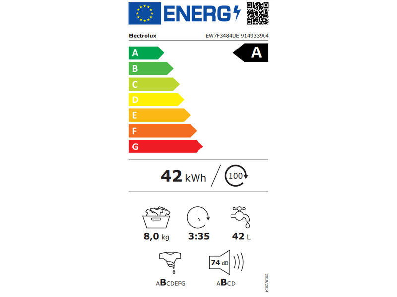 Electrolux EW7F3484UE Perilica rublja s prednjim punjenjem