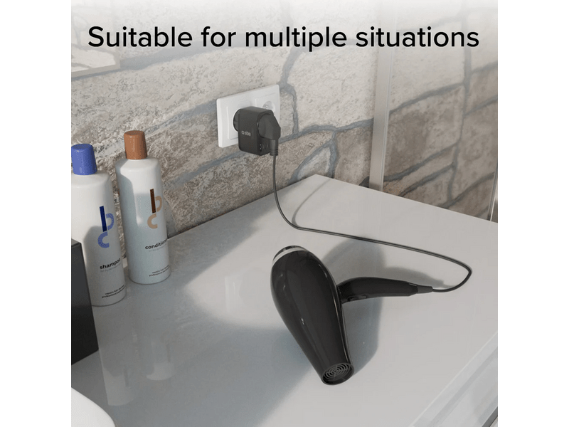 SBS Schuko 30W Többaljzatos töltő (TETRPLUG1USB2CPD30)