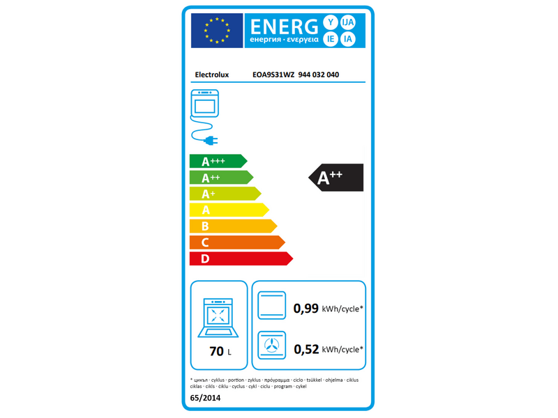 Electrolux EOA9S31WZ Ugradbena pećnica
