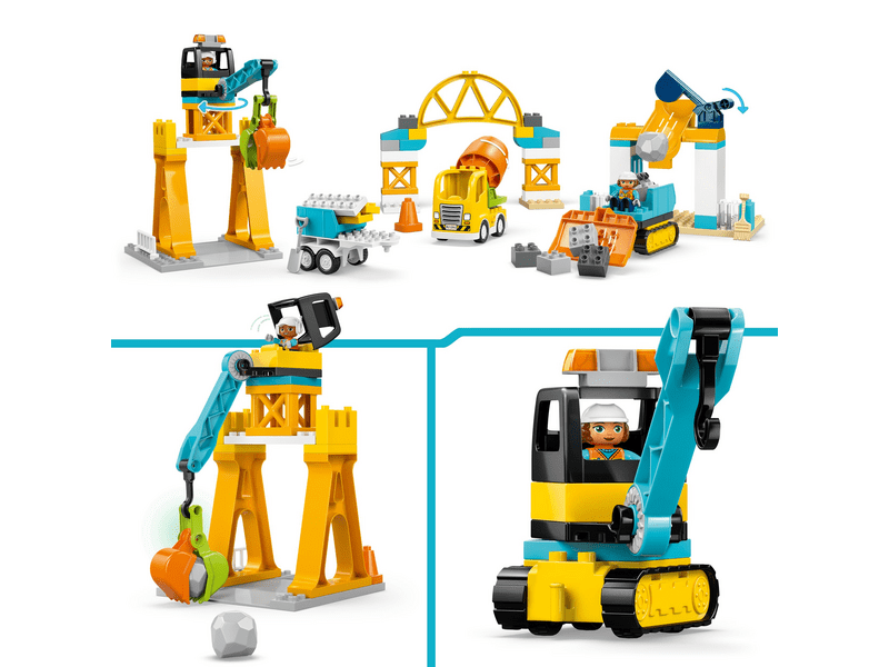 LEGO® DUPLO® Városi kalandok 3 az 1-ben építési terület és munkagépek (10476)