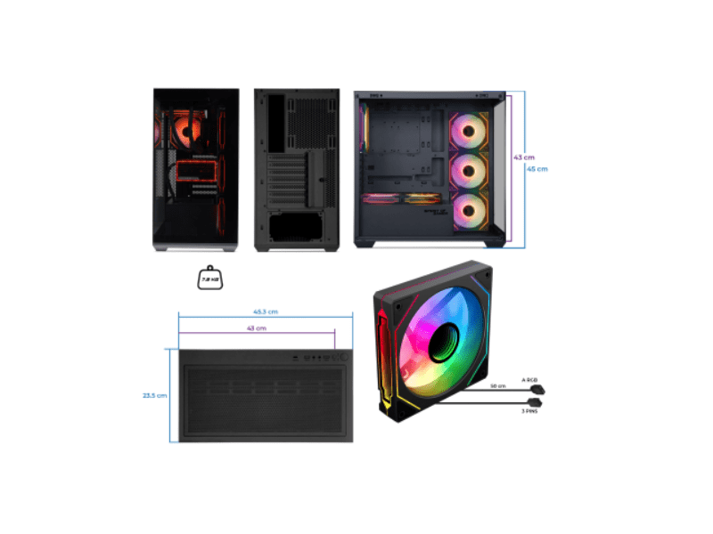 Spirit of Gamer Spark Black Számítógépház ATX