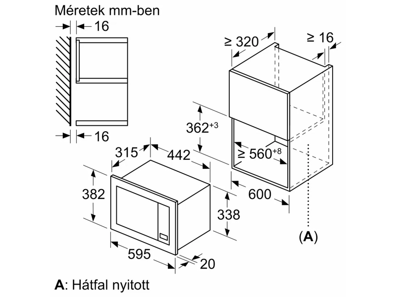 Bosch BFL623MB4 Beépíthető mikrohullámú sütő