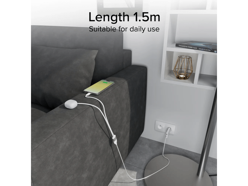 SBS USB Type-C razdjelni kabel, 1,5 m, bijeli (TECABLETCC2IN1)