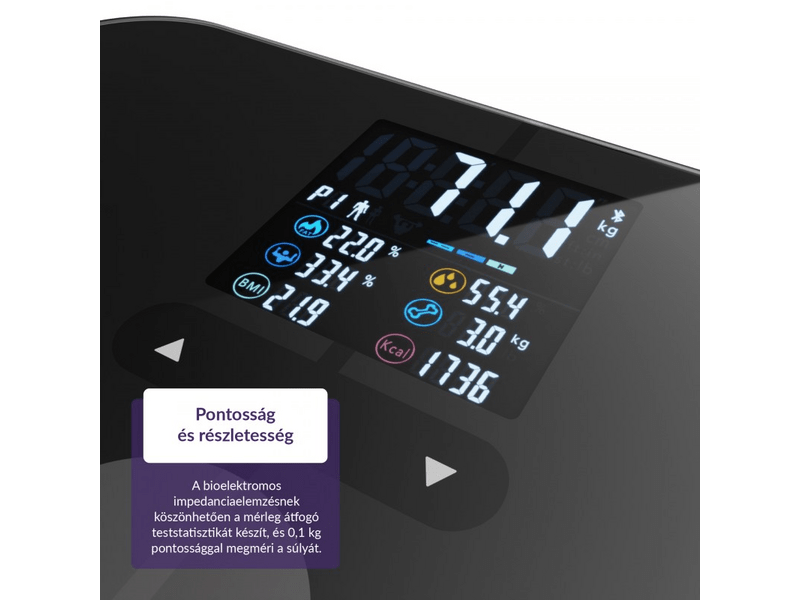 TrueLife FitScale W7 BT intelligens személymérleg, fekete