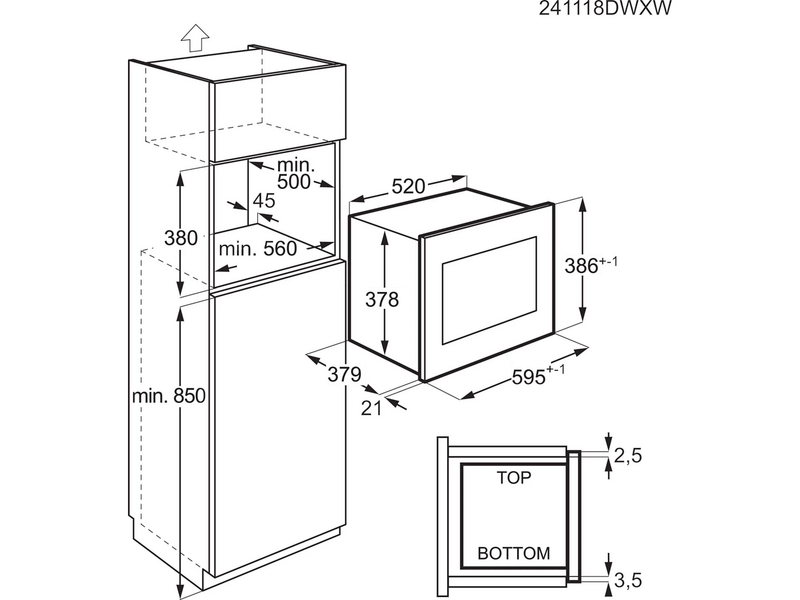 AEG OS5GM251EB Beépíthető mikrohullámú sütő