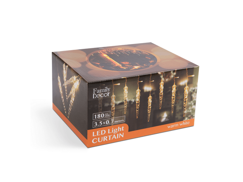 Family LED-es fényfüggöny - jégcsappal