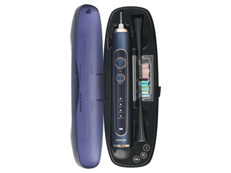 Sencor SOC 4210BL Szónikus fogkefe kék töltő pohárral