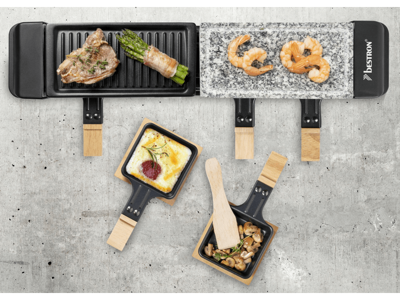 Raclette grill, fekete&fa