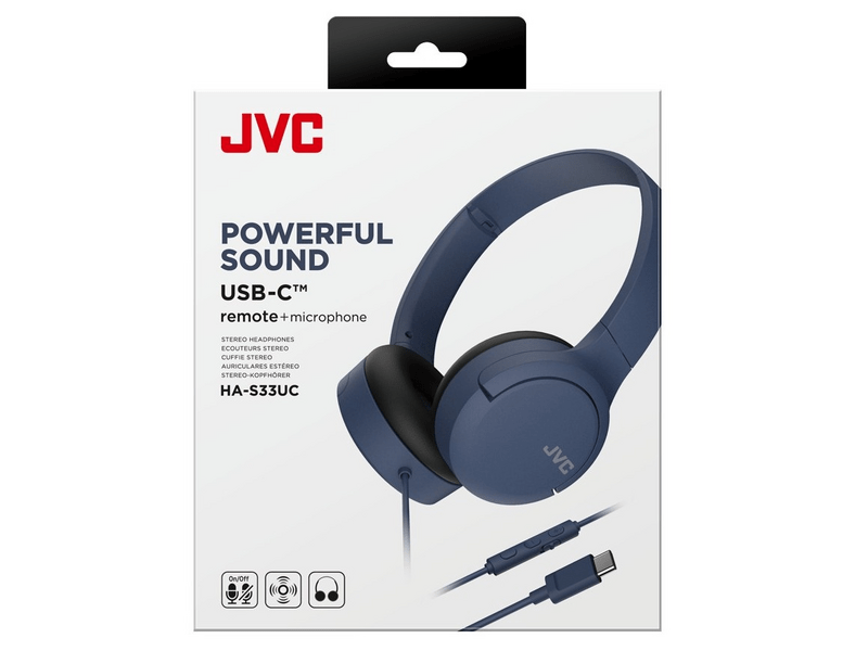 JVC HA-S33UC-A USB-C fejhallgató, kék