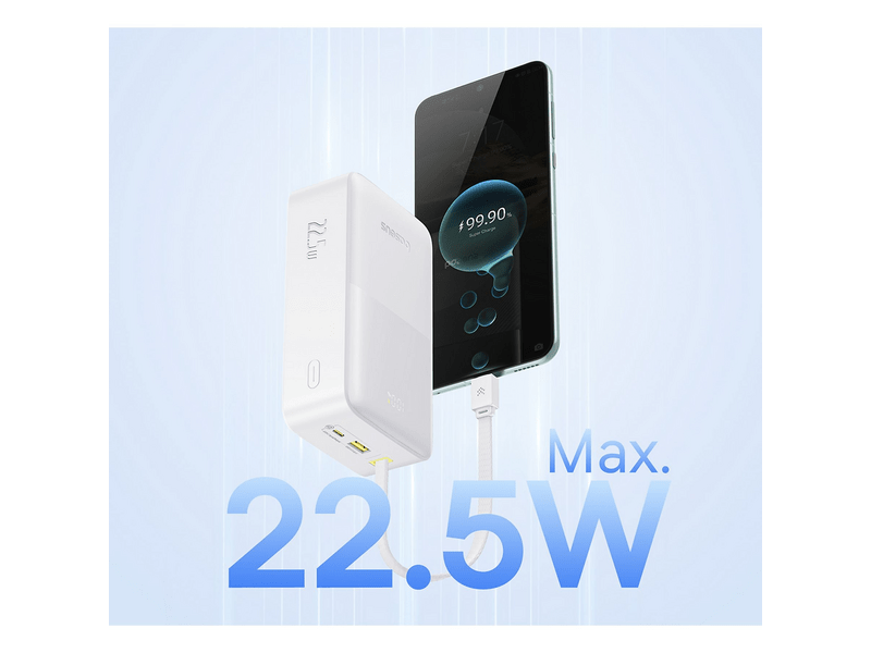 Baseus Bipow 2 Pro 30000 mAh Powerbank, fehér (E0028101)