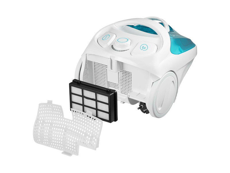 Porzsák nélküli porszívó,800W,fehér/kék