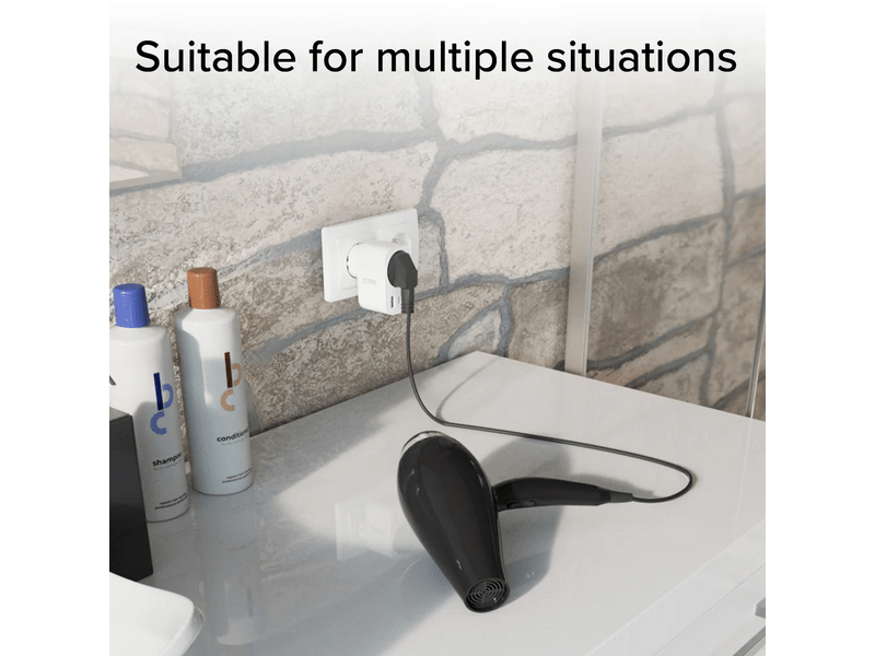 SBS Schuko 30W Többaljzatos töltő, fehér (TETRPLUG1USB1CPD20)