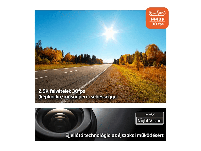 MIO MiVue™ J30 2.5K menetrögzítő kamera