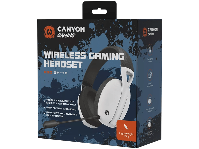 Canyon Ego GH-13 Gamer fejhallgató, fehér (CND-SGHS13W)