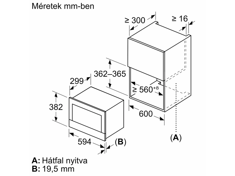 Bosch BFR7221B1 Beépíthető mikrohullámú sütő, fekete