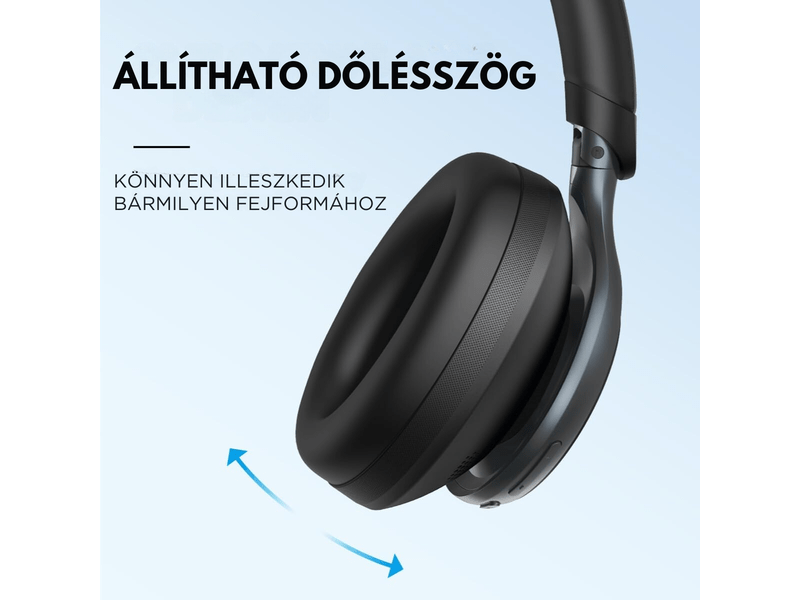 Anker Soundcore Space One Bluetooth fejhallgató, fekete (A3035G11)