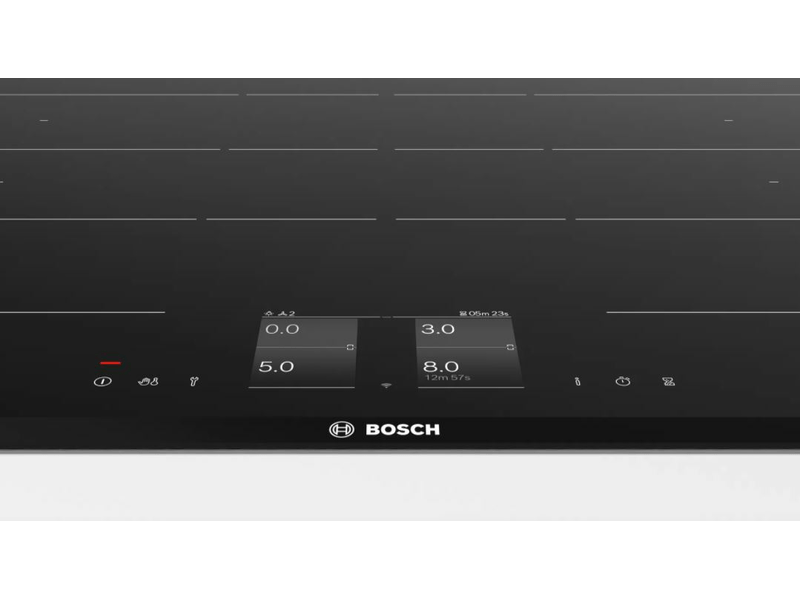 Bosch HRG7784B1 Beépíthető sütő + Bosch PXY875KW1E Beépíthető Indukciós főzőlap + Bosch DWK98PR60 Fali páraelszívó