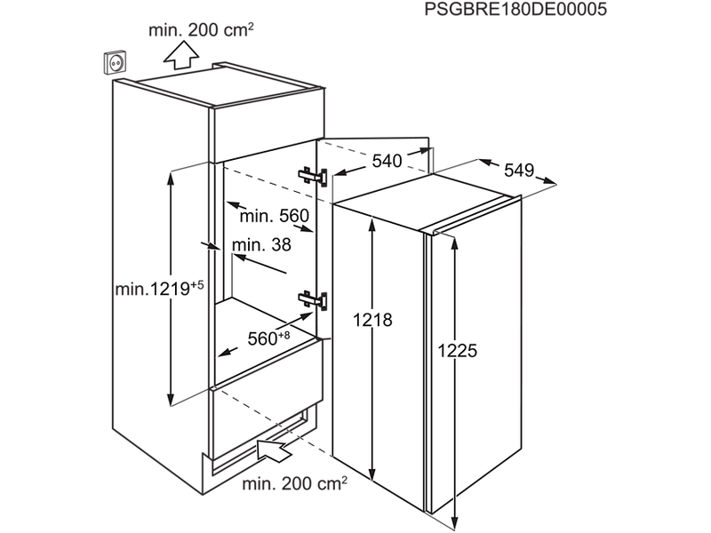 AEG NSF5O121ES Beépíthető hűtőszekrény