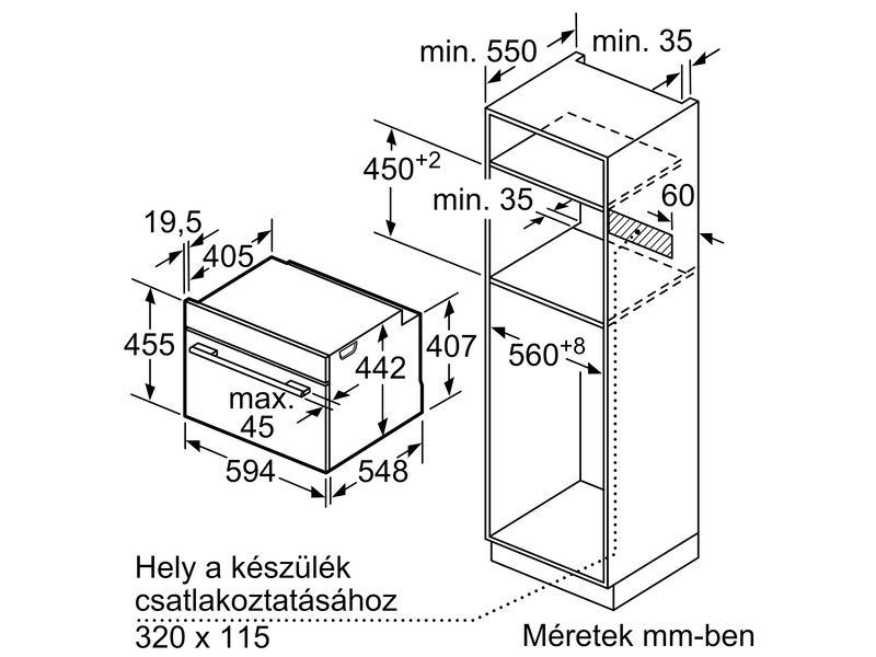 Bosch CSG7361B1 Beépíthető kompakt gőzsütő
