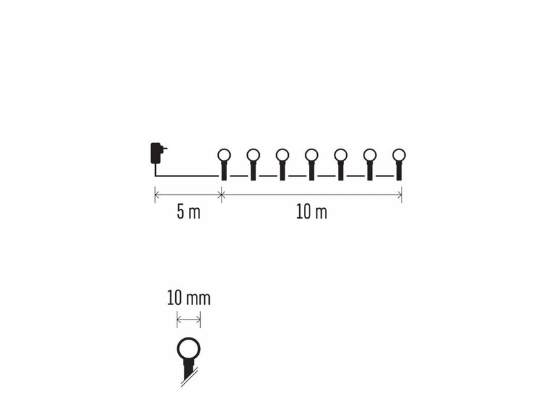 Emos D5AA01 LED karácsonyi fényfüzér, cseresznye – golyók, 10 m, RGB, távirányító, programok, időzítő